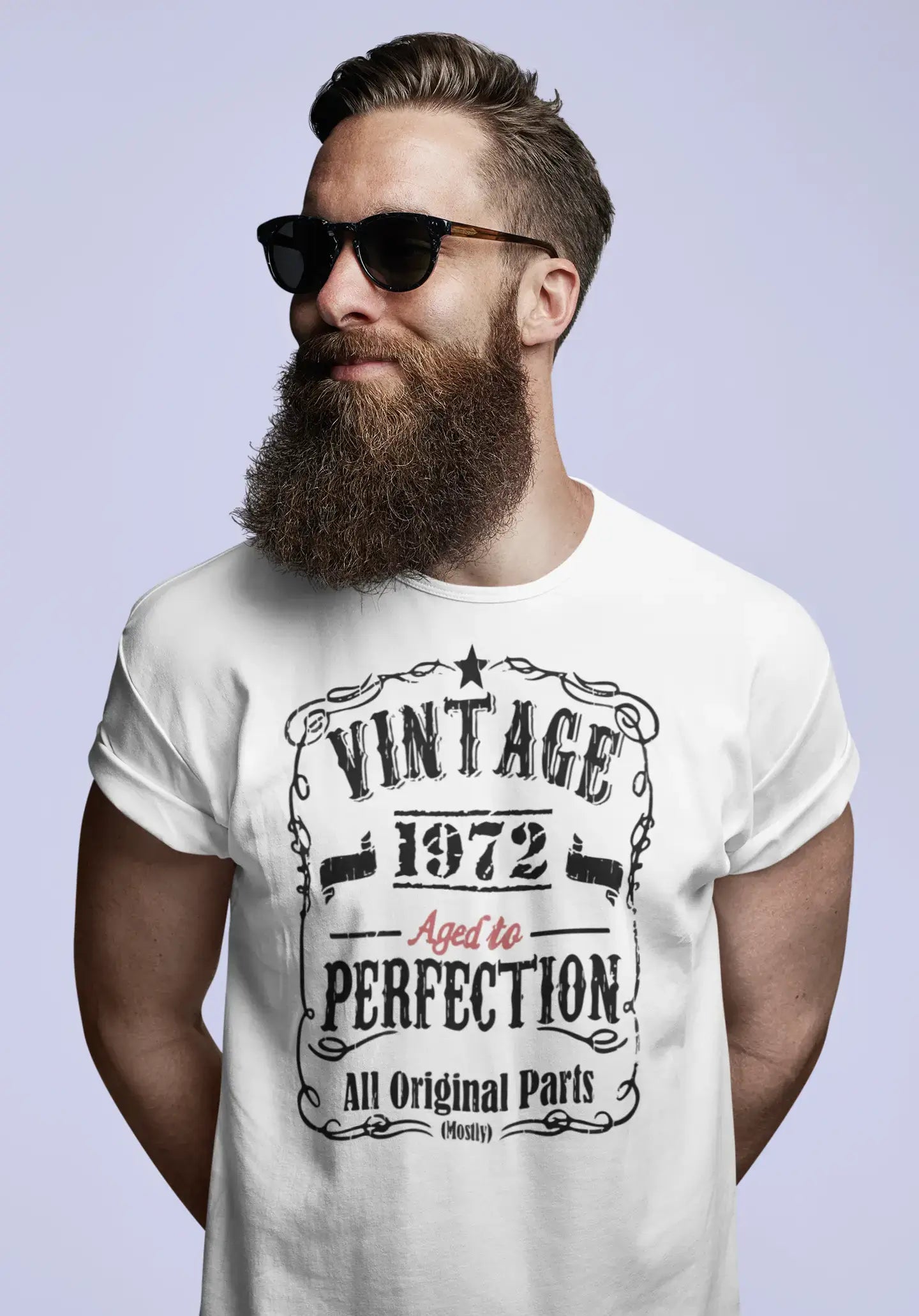 1972 Vintage Aged to Perfection Men's T-shirt White Birthday Gift 00488