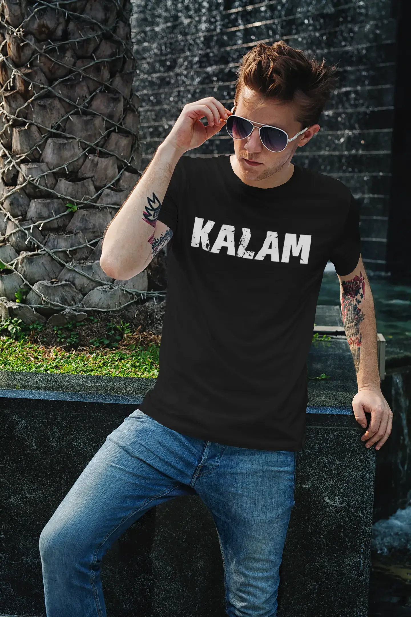 kalam Men's Retro T shirt Black Birthday Gift 00553