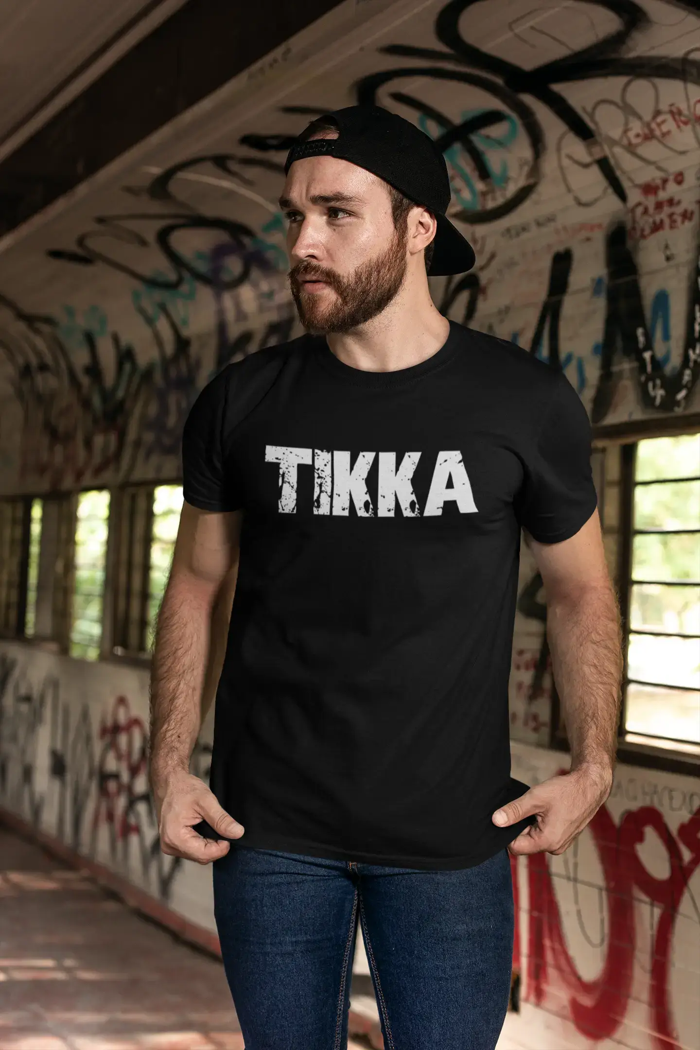 tikka Men's Retro T shirt Black Birthday Gift 00553