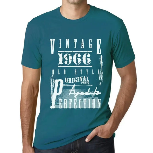 Men's Graphic T-Shirt Original Parts Aged to Perfection 1966 58th Birthday Anniversary 58 Year Old Gift 1966 Vintage Eco-Friendly Short Sleeve Novelty Tee