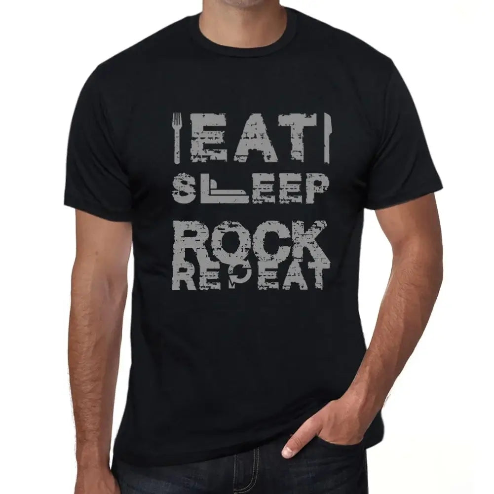 Men's Graphic T-Shirt Eat Sleep Rock Repeat Eco-Friendly Limited Edition Short Sleeve Tee-Shirt Vintage Birthday Gift Novelty