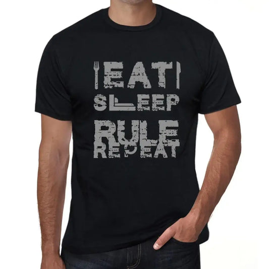 Men's Graphic T-Shirt Eat Sleep Rule Repeat Eco-Friendly Limited Edition Short Sleeve Tee-Shirt Vintage Birthday Gift Novelty