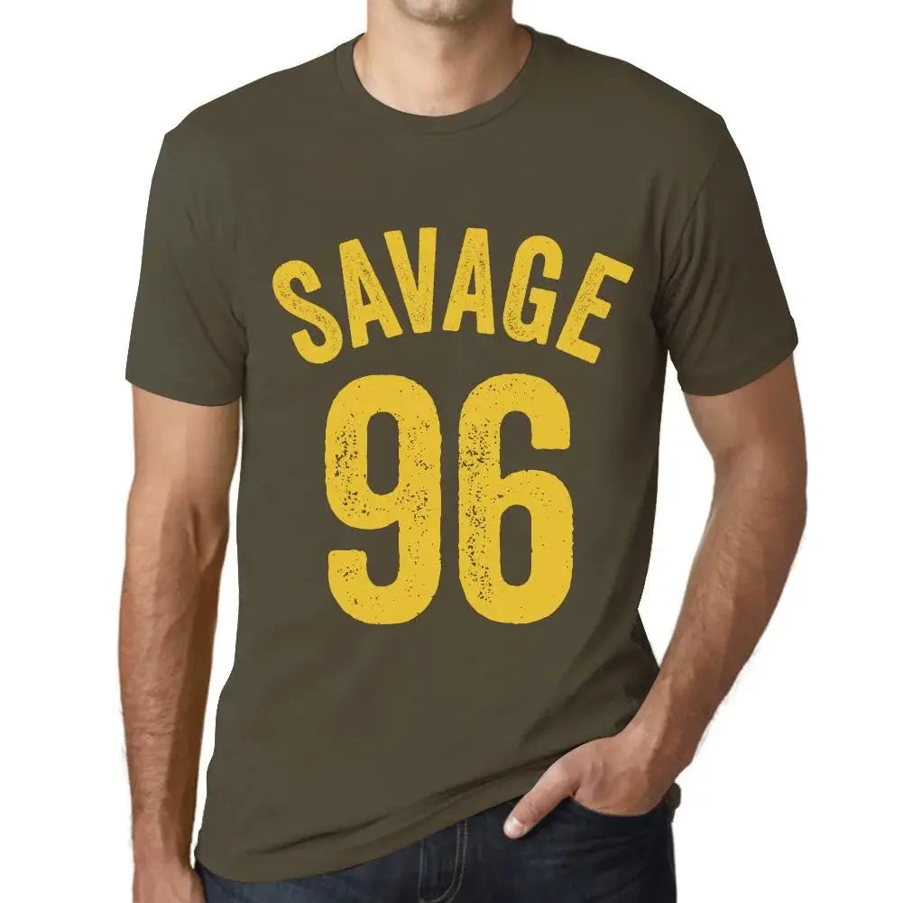 Men's Graphic T-Shirt Savage 96 96th Birthday Anniversary 96 Year Old Gift 1928 Vintage Eco-Friendly Short Sleeve Novelty Tee