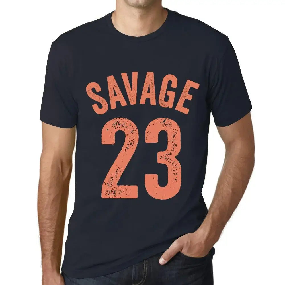 Men's Graphic T-Shirt Savage 23 23rd Birthday Anniversary 23 Year Old Gift 2001 Vintage Eco-Friendly Short Sleeve Novelty Tee