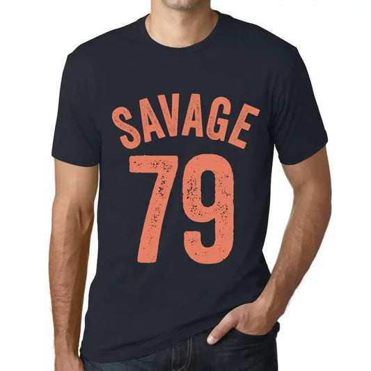 Men's Graphic T-Shirt Savage 79 79th Birthday Anniversary 79 Year Old Gift 1945 Vintage Eco-Friendly Short Sleeve Novelty Tee