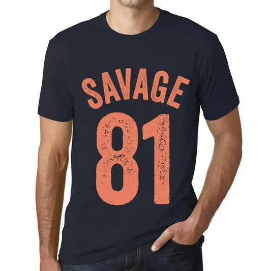 Men's Graphic T-Shirt Savage 81 81st Birthday Anniversary 81 Year Old Gift 1943 Vintage Eco-Friendly Short Sleeve Novelty Tee