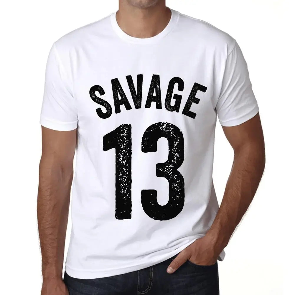 Men's Graphic T-Shirt Savage 13 13rd Birthday Anniversary 13 Year Old Gift 2011 Vintage Eco-Friendly Short Sleeve Novelty Tee