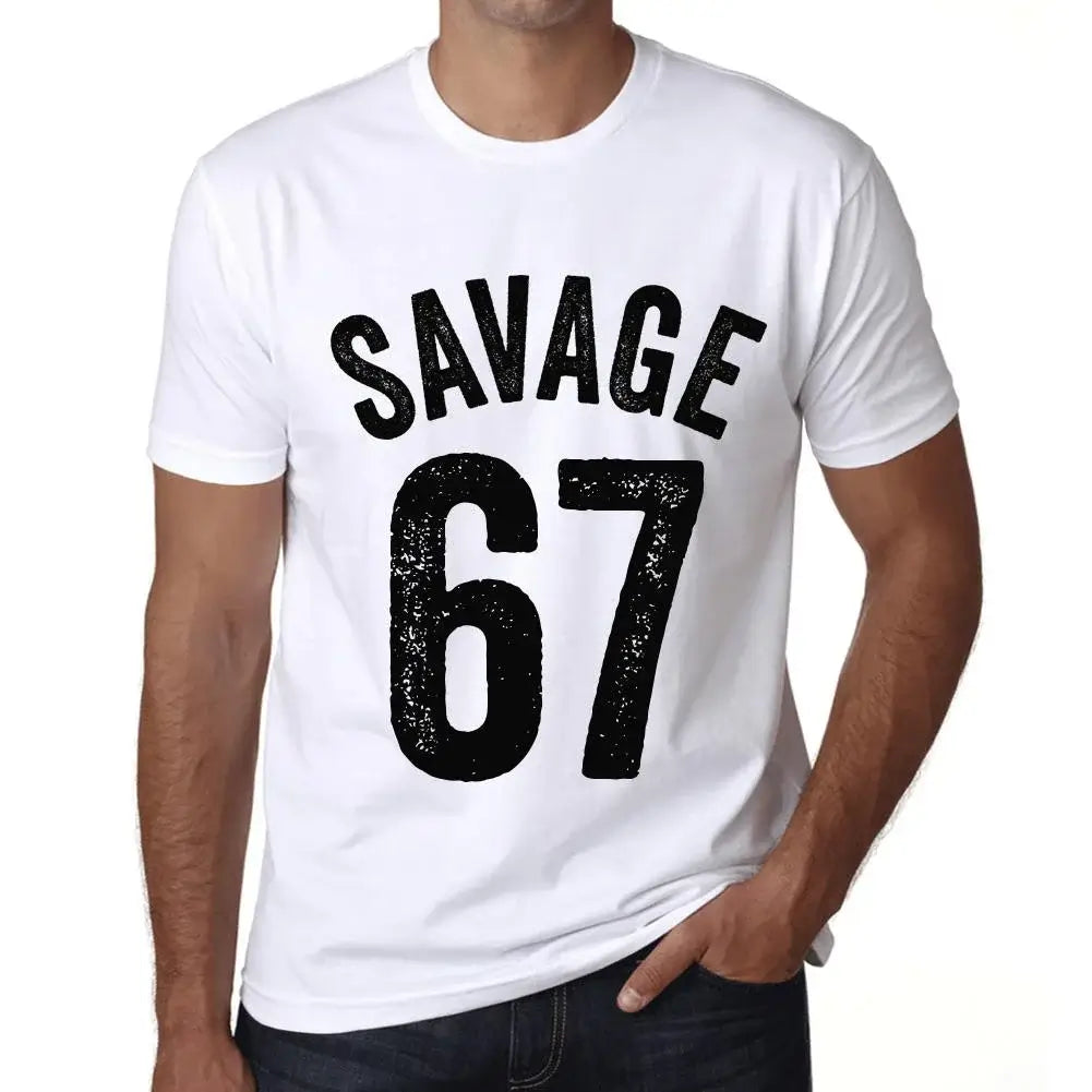 Men's Graphic T-Shirt Savage 67 67th Birthday Anniversary 67 Year Old Gift 1957 Vintage Eco-Friendly Short Sleeve Novelty Tee