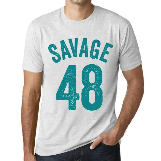 Men's Graphic T-Shirt Savage 48 48th Birthday Anniversary 48 Year Old Gift 1976 Vintage Eco-Friendly Short Sleeve Novelty Tee