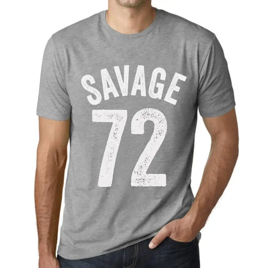 Men's Graphic T-Shirt Savage 72 72nd Birthday Anniversary 72 Year Old Gift 1952 Vintage Eco-Friendly Short Sleeve Novelty Tee