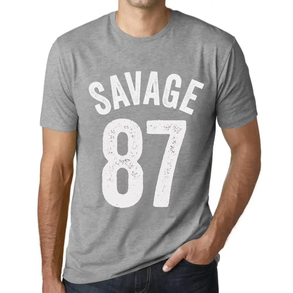 Men's Graphic T-Shirt Savage 87 87th Birthday Anniversary 87 Year Old Gift 1937 Vintage Eco-Friendly Short Sleeve Novelty Tee