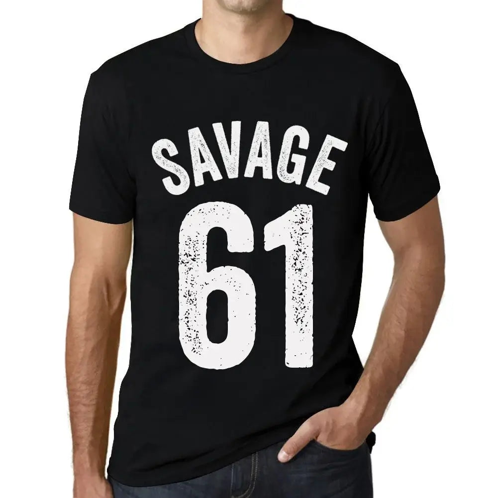 Men's Graphic T-Shirt Savage 61 61st Birthday Anniversary 61 Year Old Gift 1963 Vintage Eco-Friendly Short Sleeve Novelty Tee