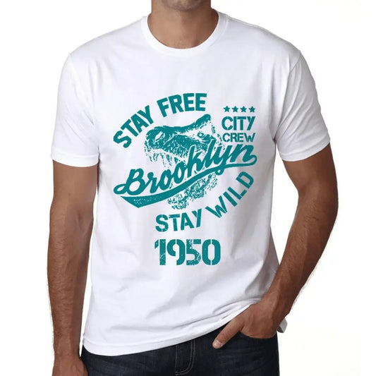 Men's Graphic T-Shirt Stay Free Stay Wild 1950 74th Birthday Anniversary 74 Year Old Gift 1950 Vintage Eco-Friendly Short Sleeve Novelty Tee