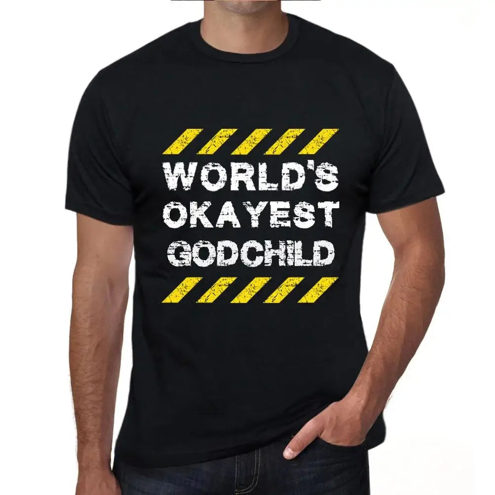 Men's Graphic T-Shirt Worlds Okayest Godchild Eco-Friendly Limited Edition Short Sleeve Tee-Shirt Vintage Birthday Gift Novelty