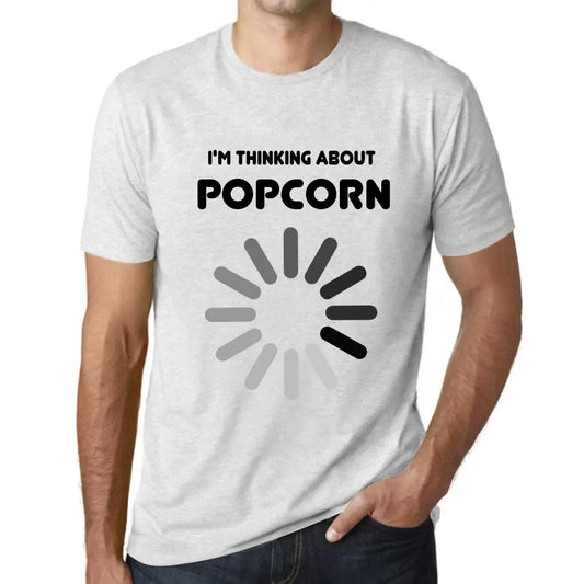 Men's Graphic T-Shirt I'm Thinking About Popcorn Eco-Friendly Limited Edition Short Sleeve Tee-Shirt Vintage Birthday Gift Novelty