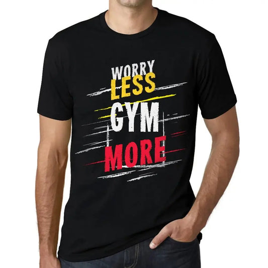 Men's Graphic T-Shirt Worry Less Gym More Eco-Friendly Limited Edition Short Sleeve Tee-Shirt Vintage Birthday Gift Novelty