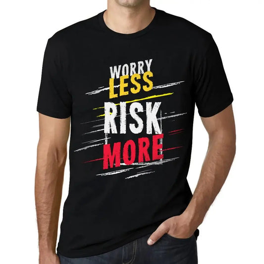 Men's Graphic T-Shirt Worry Less Risk More Eco-Friendly Limited Edition Short Sleeve Tee-Shirt Vintage Birthday Gift Novelty
