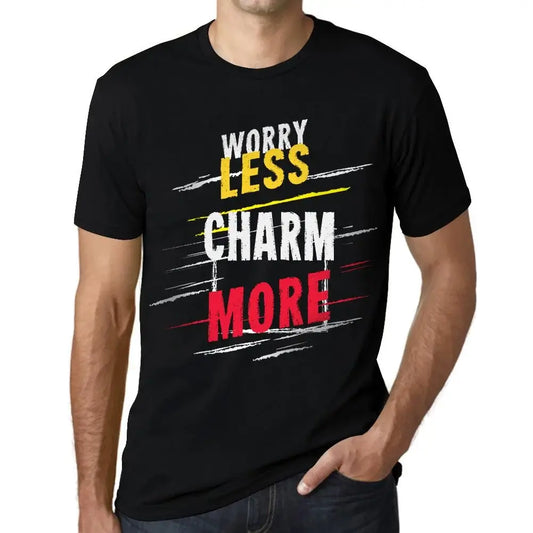 Men's Graphic T-Shirt Worry Less Charm More Eco-Friendly Limited Edition Short Sleeve Tee-Shirt Vintage Birthday Gift Novelty