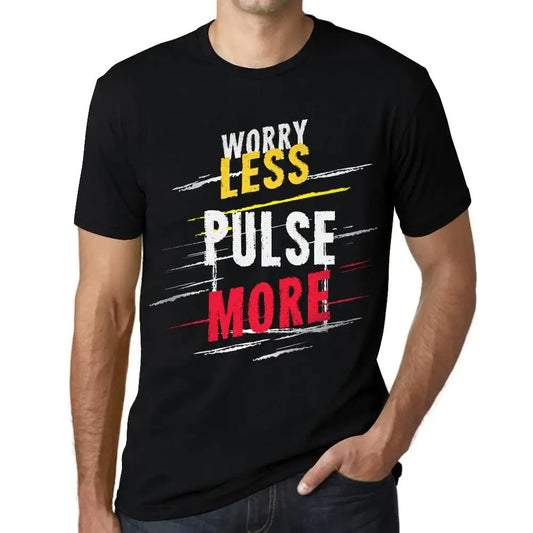 Men's Graphic T-Shirt Worry Less Pulse More Eco-Friendly Limited Edition Short Sleeve Tee-Shirt Vintage Birthday Gift Novelty