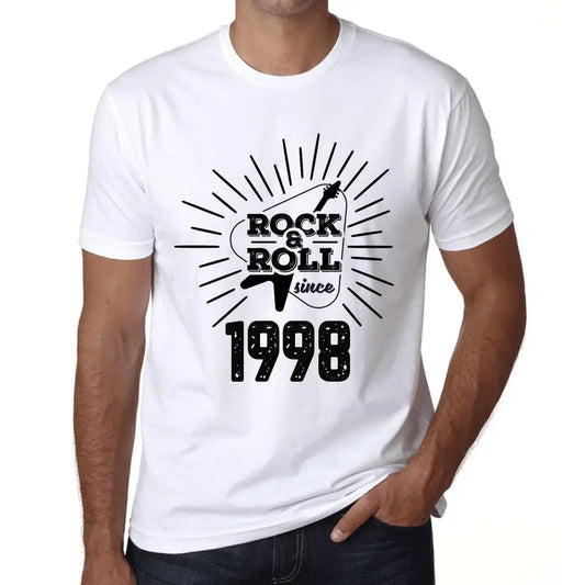 Men's Graphic T-Shirt Guitar and Rock & Roll Since 1998 26th Birthday Anniversary 26 Year Old Gift 1998 Vintage Eco-Friendly Short Sleeve Novelty Tee