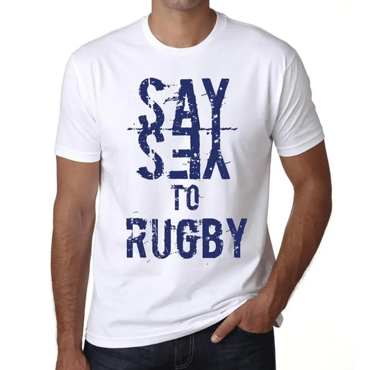 Men's Graphic T-Shirt Say Yes To Rugby Eco-Friendly Limited Edition Short Sleeve Tee-Shirt Vintage Birthday Gift Novelty