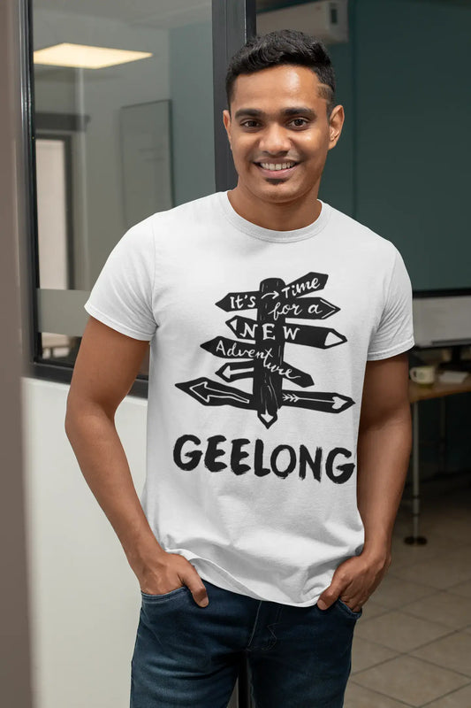 Men's Vintage Tee Shirt Graphic T shirt Time For New Advantures Geelong White