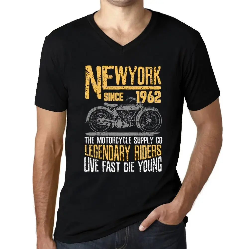 Men's Graphic T-Shirt V Neck Motorcycle Legendary Riders Since 1962 62nd Birthday Anniversary 62 Year Old Gift 1962 Vintage Eco-Friendly Short Sleeve Novelty Tee