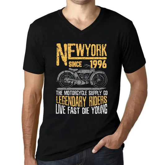 Men's Graphic T-Shirt V Neck Motorcycle Legendary Riders Since 1996 28th Birthday Anniversary 28 Year Old Gift 1996 Vintage Eco-Friendly Short Sleeve Novelty Tee