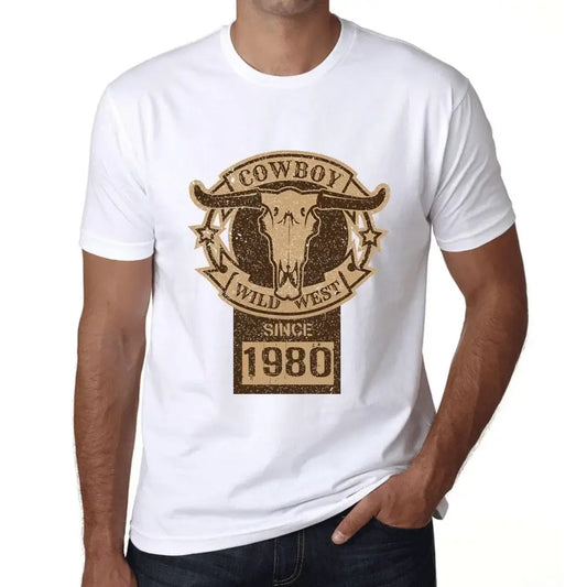 Men's Graphic T-Shirt Wild West Cowboy Since 1980 44th Birthday Anniversary 44 Year Old Gift 1980 Vintage Eco-Friendly Short Sleeve Novelty Tee