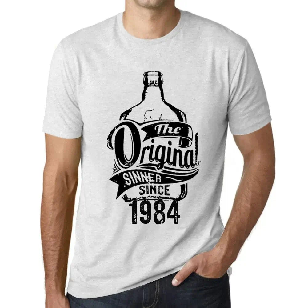 Men's Graphic T-Shirt The Original Sinner Since 1984 40th Birthday Anniversary 40 Year Old Gift 1984 Vintage Eco-Friendly Short Sleeve Novelty Tee