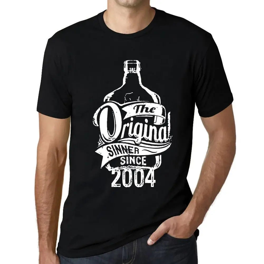 Men's Graphic T-Shirt The Original Sinner Since 2004 20th Birthday Anniversary 20 Year Old Gift 2004 Vintage Eco-Friendly Short Sleeve Novelty Tee