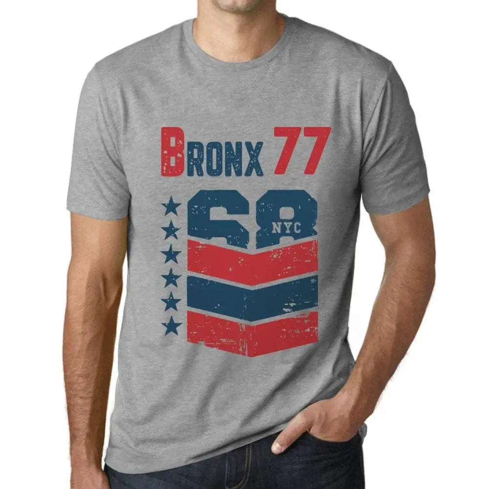 Men's Graphic T-Shirt Bronx 77 77th Birthday Anniversary 77 Year Old Gift 1947 Vintage Eco-Friendly Short Sleeve Novelty Tee