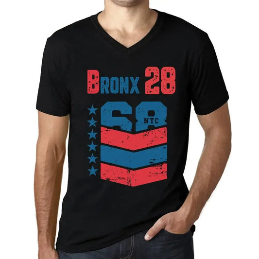 Men's Graphic T-Shirt V Neck Bronx 28 28th Birthday Anniversary 28 Year Old Gift 1996 Vintage Eco-Friendly Short Sleeve Novelty Tee