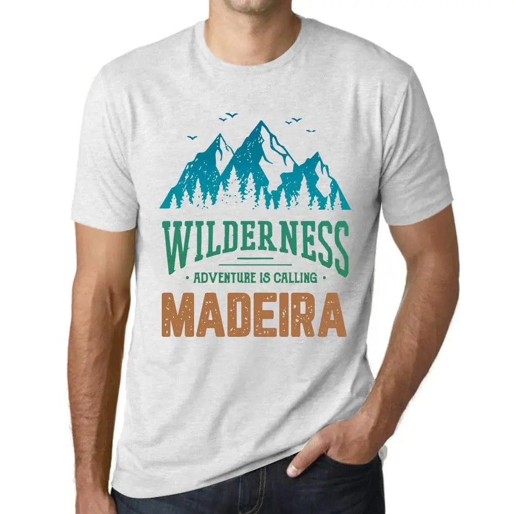 Men's Graphic T-Shirt Wilderness, Adventure Is Calling Madeira Eco-Friendly Limited Edition Short Sleeve Tee-Shirt Vintage Birthday Gift Novelty