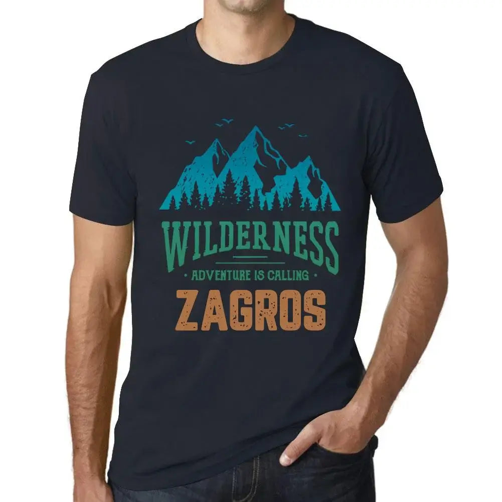 Men's Graphic T-Shirt Wilderness, Adventure Is Calling Zagros Eco-Friendly Limited Edition Short Sleeve Tee-Shirt Vintage Birthday Gift Novelty