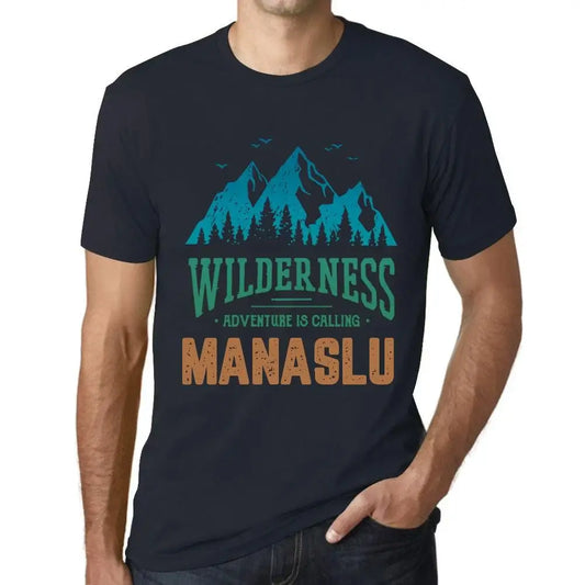 Men's Graphic T-Shirt Wilderness, Adventure Is Calling Manaslu Eco-Friendly Limited Edition Short Sleeve Tee-Shirt Vintage Birthday Gift Novelty