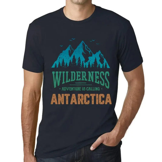 Men's Graphic T-Shirt Wilderness, Adventure Is Calling Antarctica Eco-Friendly Limited Edition Short Sleeve Tee-Shirt Vintage Birthday Gift Novelty