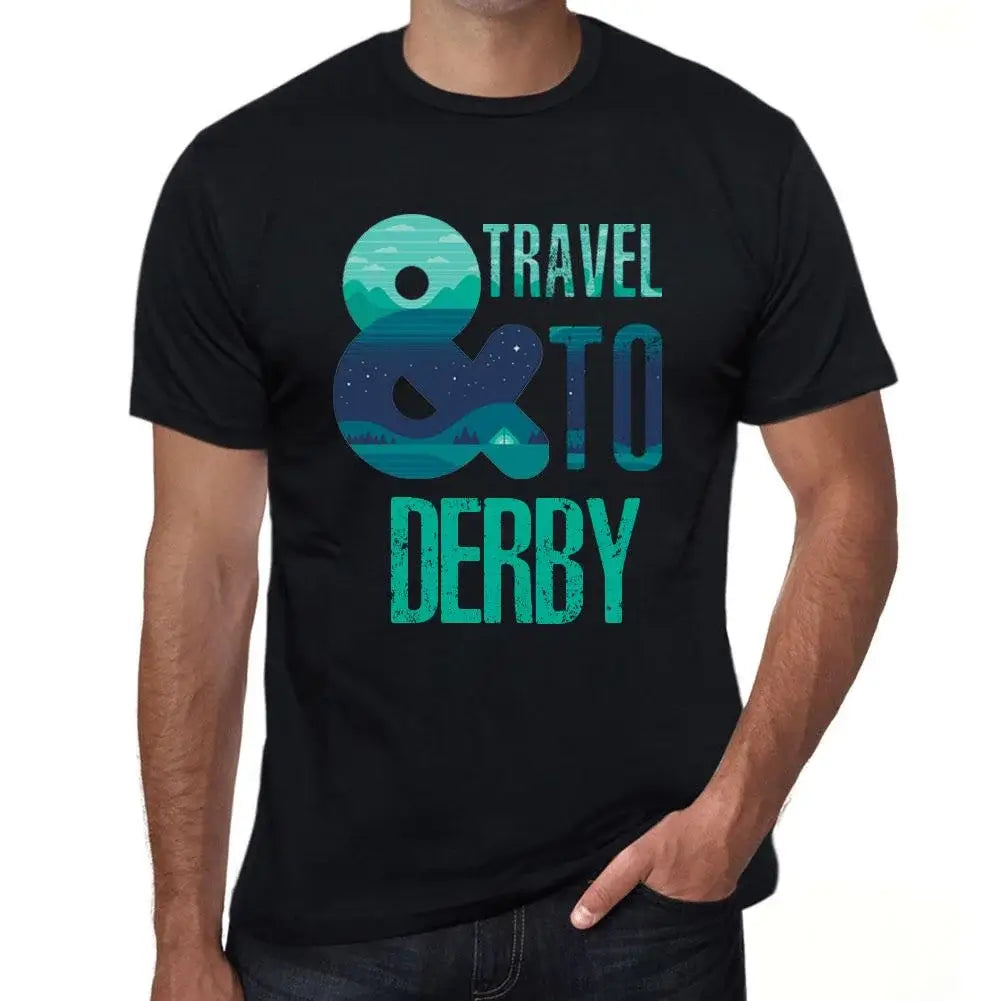 Men's Graphic T-Shirt And Travel To Derby Eco-Friendly Limited Edition Short Sleeve Tee-Shirt Vintage Birthday Gift Novelty