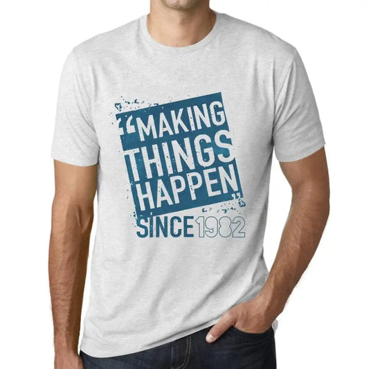 Men's Graphic T-Shirt Making Things Happen Since 1982 42nd Birthday Anniversary 42 Year Old Gift 1982 Vintage Eco-Friendly Short Sleeve Novelty Tee