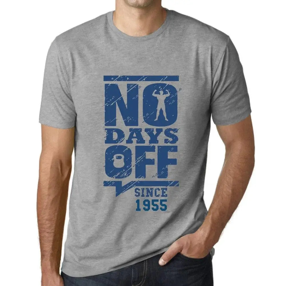 Men's Graphic T-Shirt No Days Off Since 1955 69th Birthday Anniversary 69 Year Old Gift 1955 Vintage Eco-Friendly Short Sleeve Novelty Tee