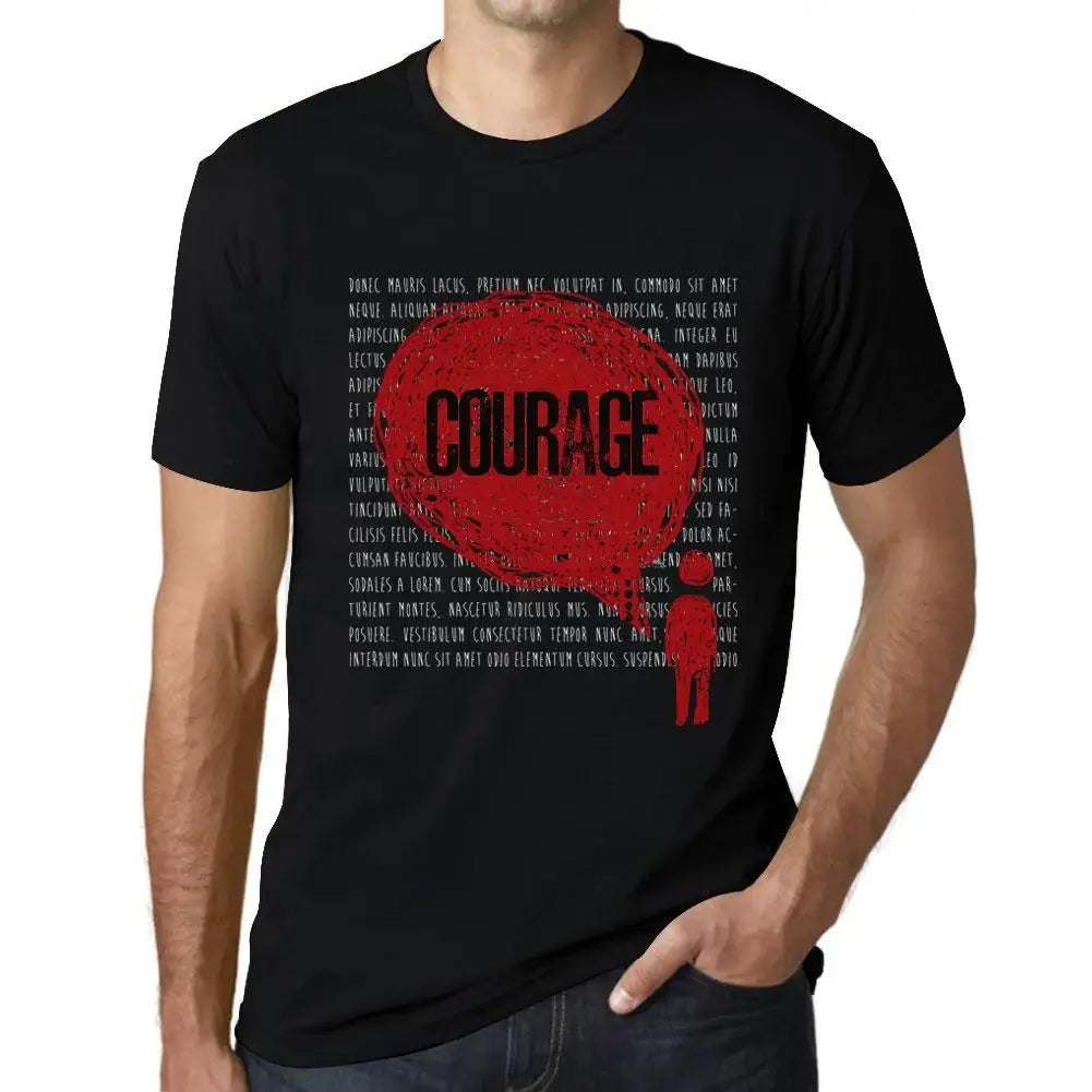 Men's Graphic T-Shirt Thoughts Courage Eco-Friendly Limited Edition Short Sleeve Tee-Shirt Vintage Birthday Gift Novelty