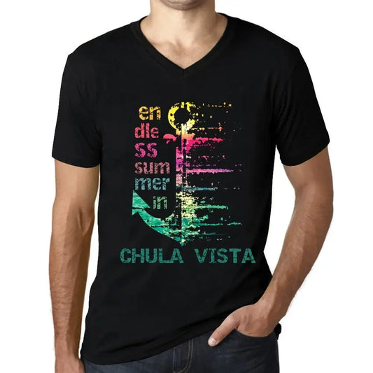 Men's Graphic T-Shirt V Neck Endless Summer In Chula Vista Eco-Friendly Limited Edition Short Sleeve Tee-Shirt Vintage Birthday Gift Novelty