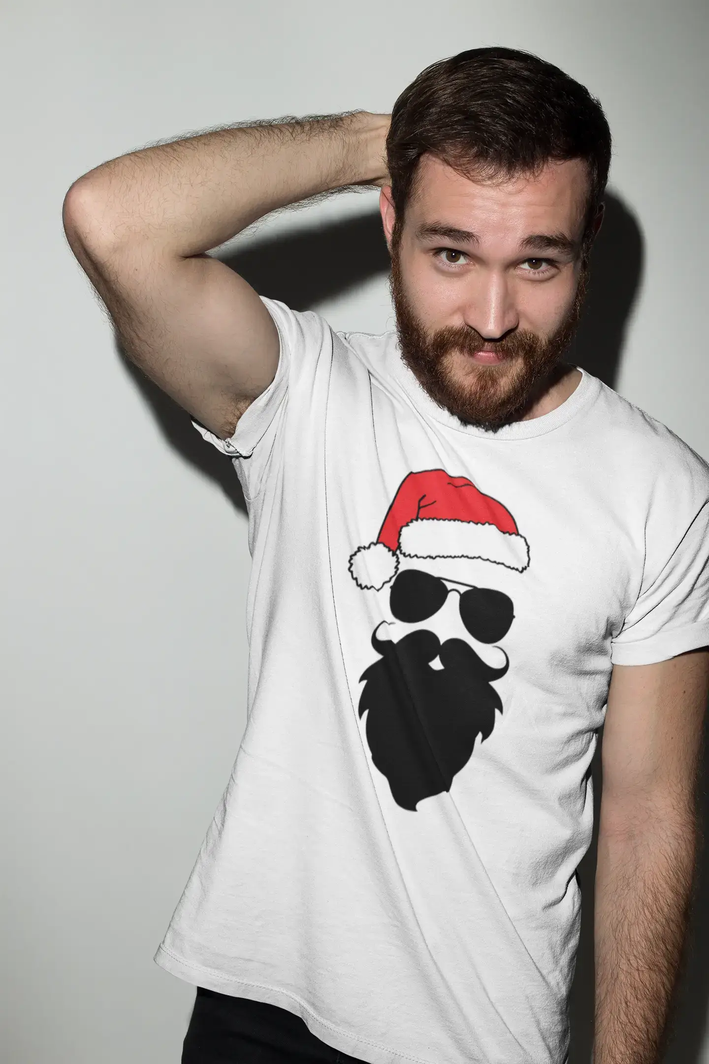 ULTRABASIC - Graphic Men's Funny Santa Cool Christmas T-Shirt Gift Tee White