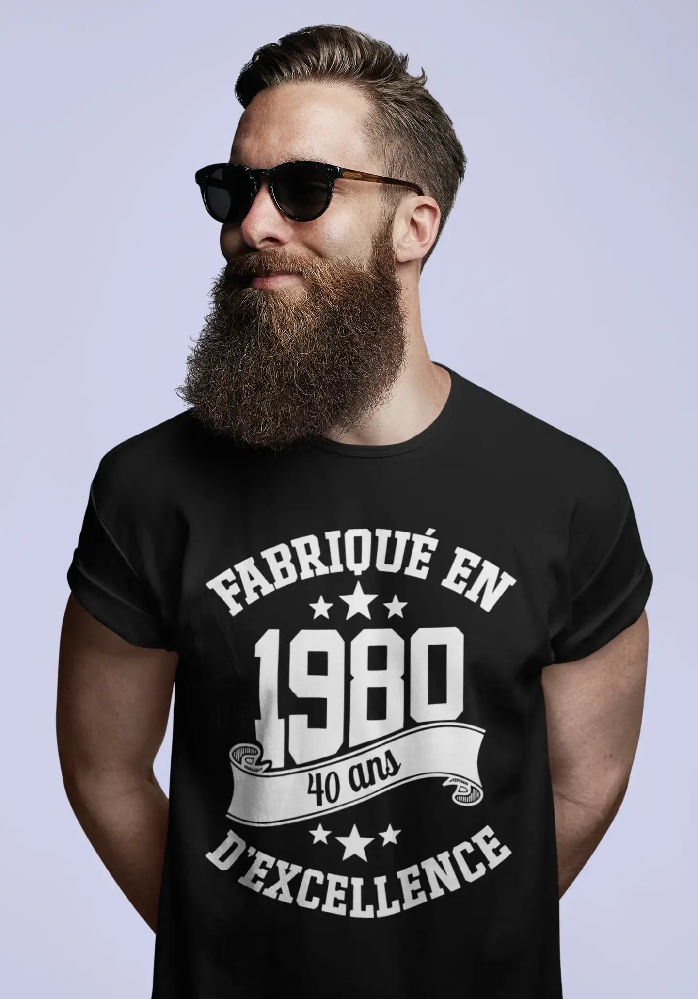 Ultrabasic® Fabriqué en 1980, 40 Ans d'être Génial T-Shirt Blanc Ch