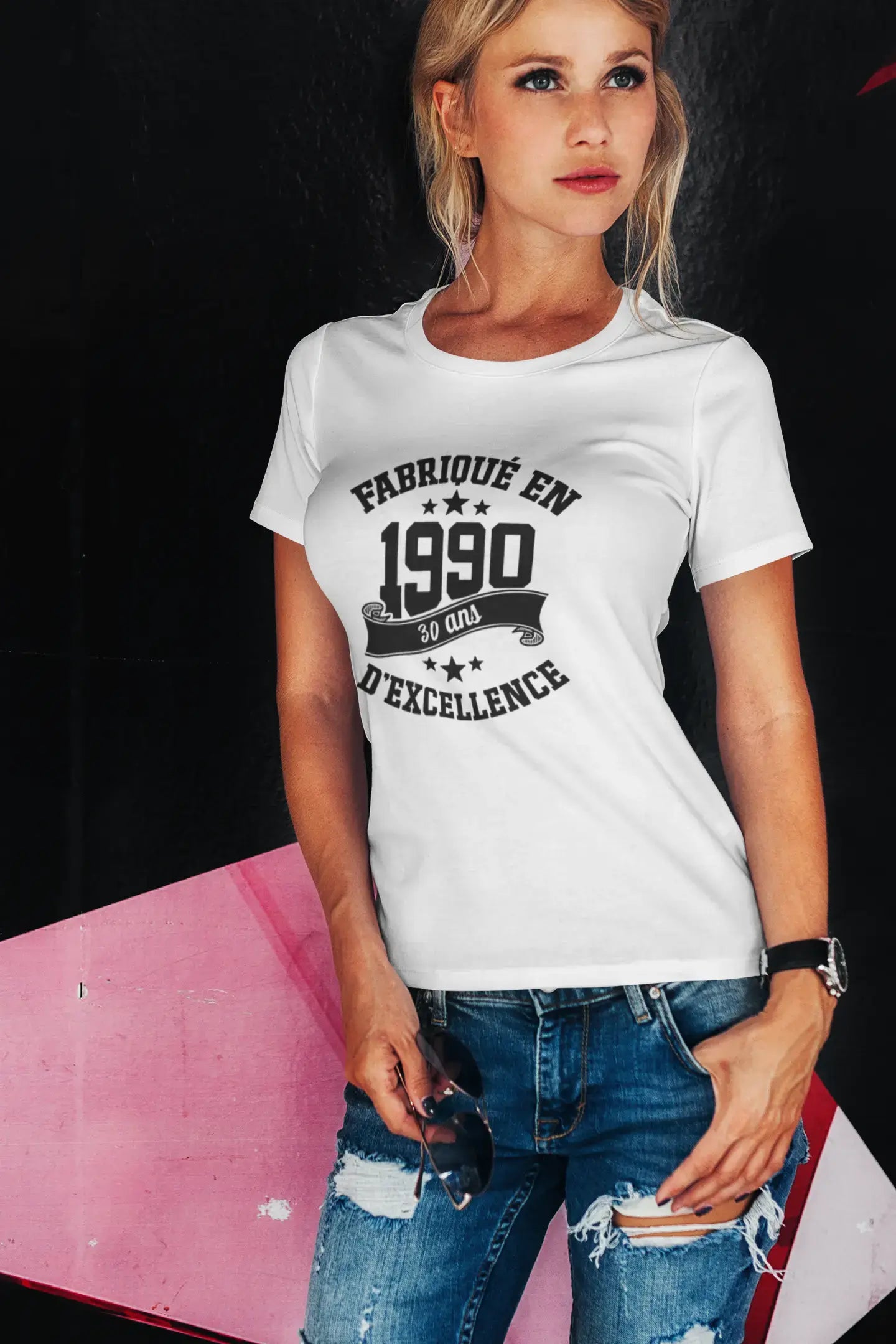 Ultrabasic - Tee-Shirt Femme Manches Courtes Fabriqué en 1990, 30 Ans d'être Génial T-Shirt