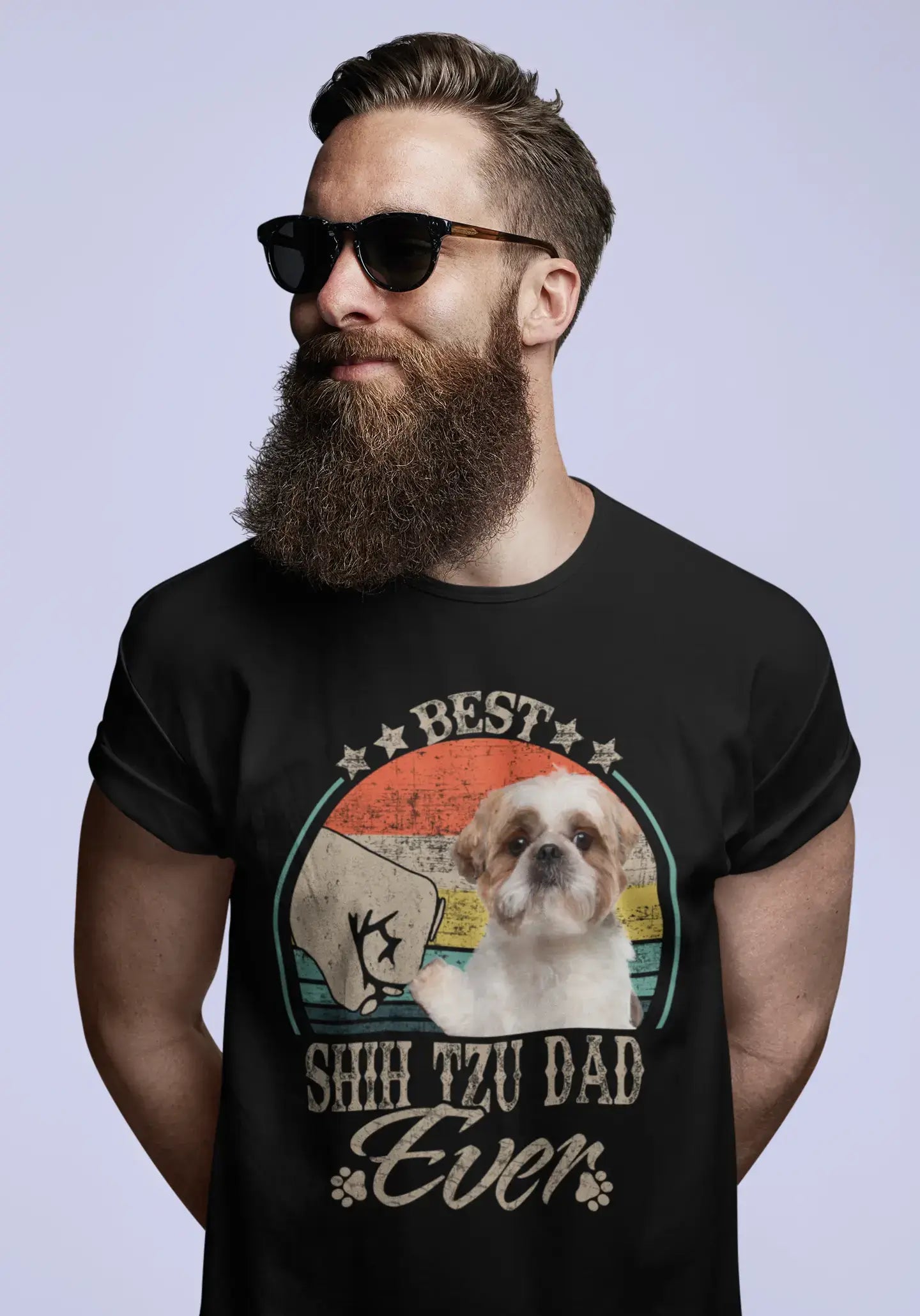 ULTRABASIC Men's Graphic T-Shirt Best Shih Tzu Dad Ever - Dog Fist Shirt