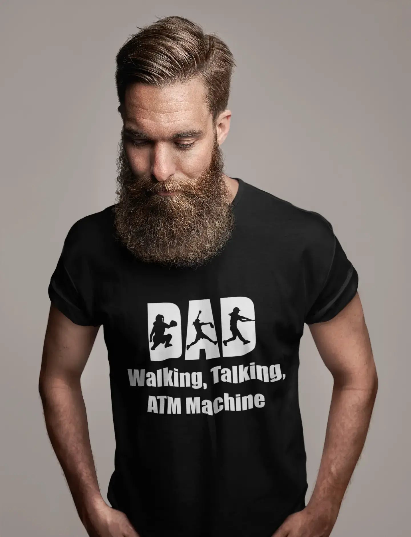 ULTRABASIC Men's Graphic T-Shirt Dad Walking Talking ATM Machine - Funny Quote