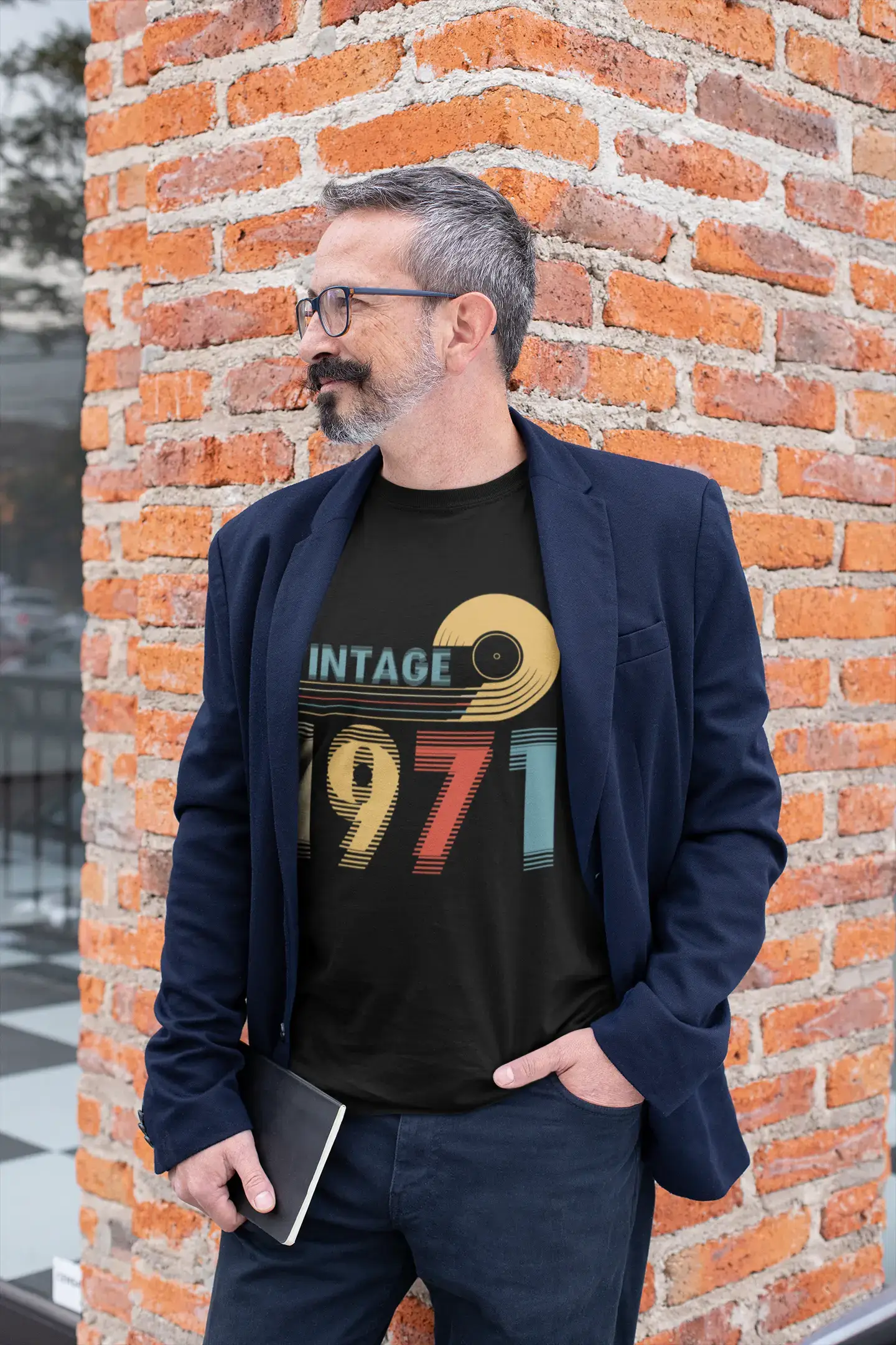 ULTRABASIC Men's T-Shirt Vintage 1971 - Retro Blurry 50th Birthday Gift Tee Shirt