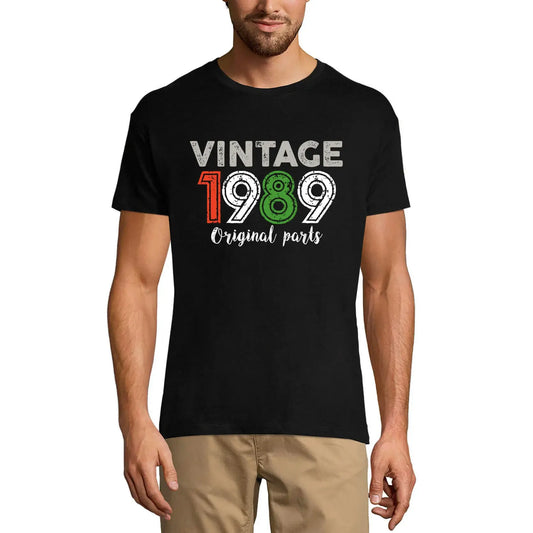 Men's Graphic T-Shirt Original Parts 1989 35th Birthday Anniversary 35 Year Old Gift 1989 Vintage Eco-Friendly Short Sleeve Novelty Tee