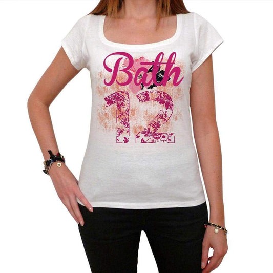 12, Bath, Women's Short Sleeve Round Neck T-shirt 00008 - ultrabasic-com